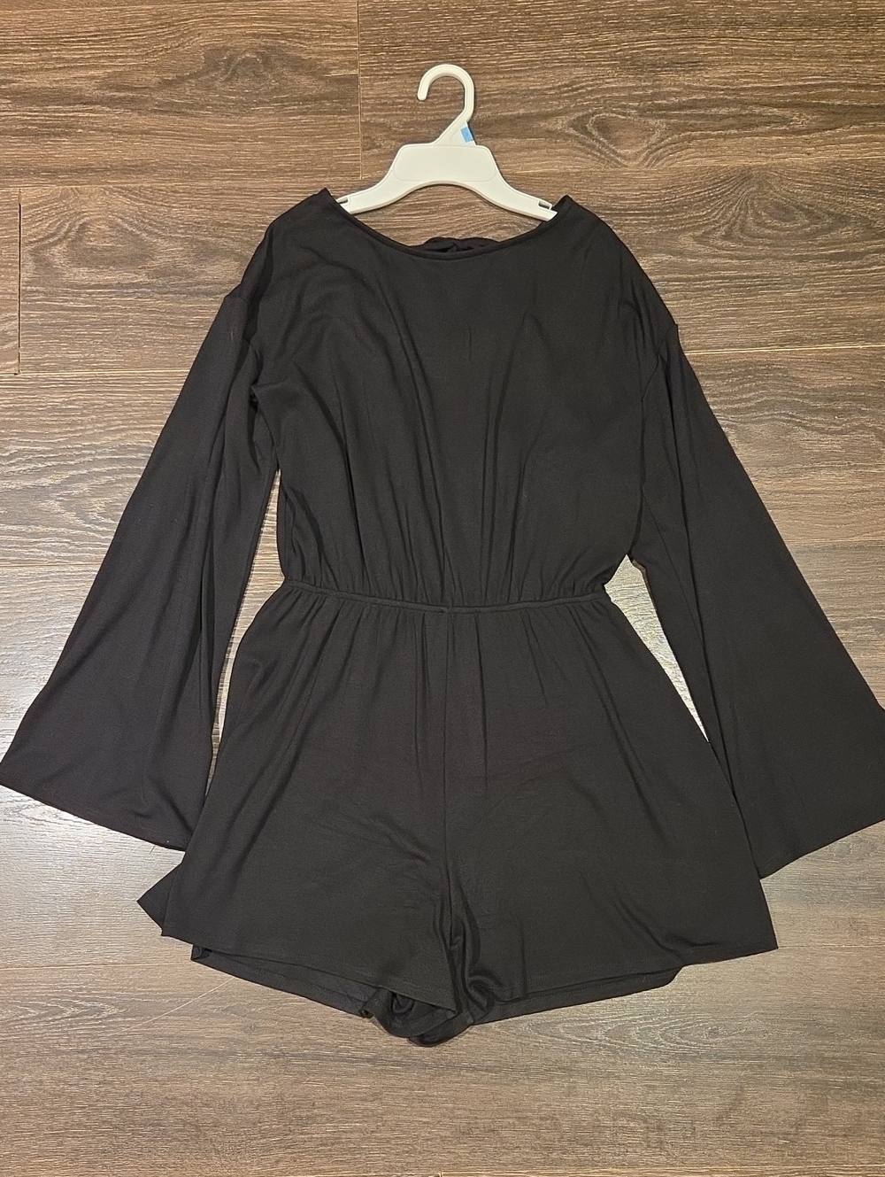 ❤️ LULUS FOR EVERY OCCASION BLACK LONG SLEEVE CUTOUT JERSEY ROMPER, MEDIUM - Picture 10 of 16